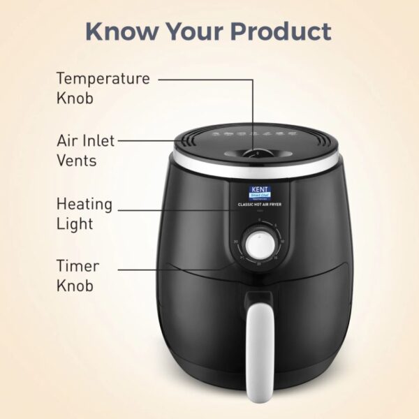 KENT Classic Hot Air Fryer (Black) - Image 3